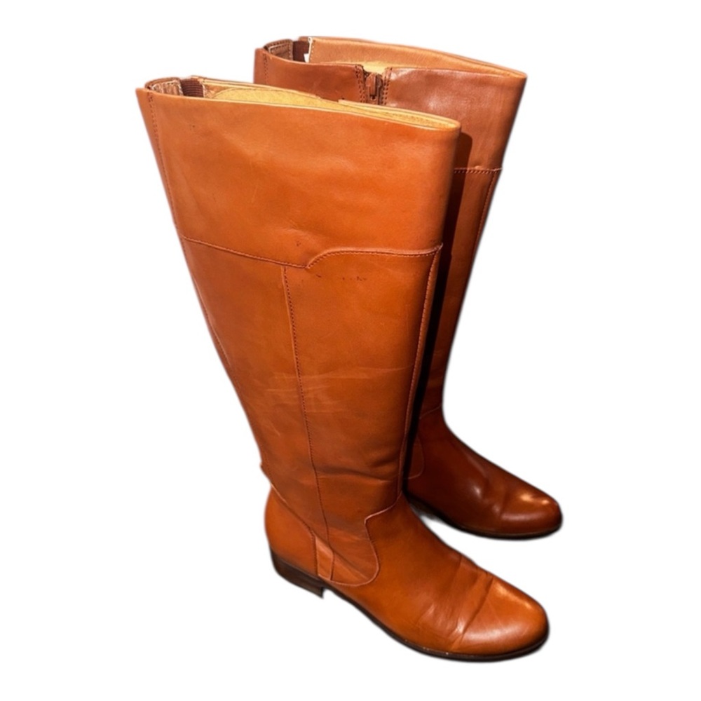 Corso Como Vintage Calf Luggage Tan Knee High Leather Riding Boots Size 7.5